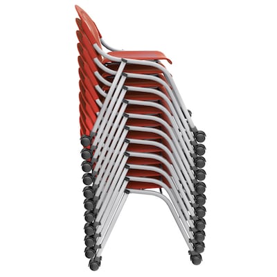 Regency Rico Plastic Classroom Training Stacking Chair, Red, 11/Pack (K305-RD-11PK)
