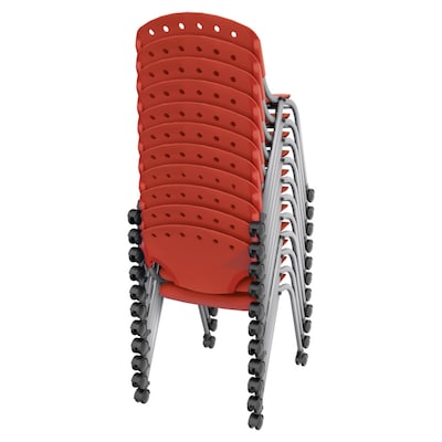 Regency Rico Plastic Classroom Training Stacking Chair, Red, 11/Pack (K305-RD-11PK)