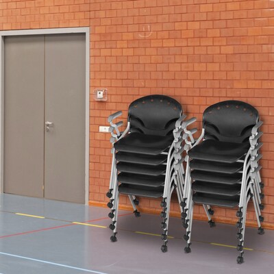 Regency Rico Plastic Classroom Training Stacking Chair, Black, 11/Pack (K306-BK-11PK)