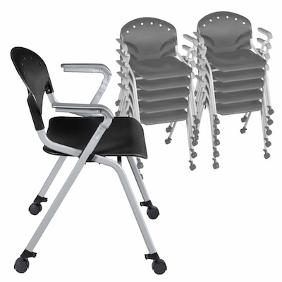 Regency Rico Plastic Classroom Training Stacking Chair, Black, 11/Pack (K306-BK-11PK)