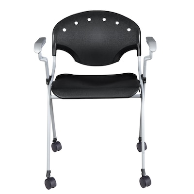 Regency Rico Plastic Classroom Training Stacking Chair, Black, 11/Pack (K306-BK-11PK)