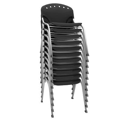 Regency Rico Plastic Classroom Training Stacking Chair, Black, 11/Pack (305-BK-11PK)