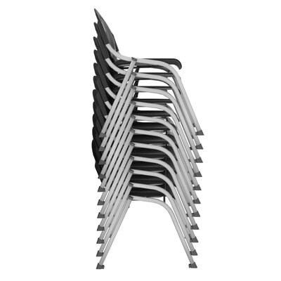 Regency Rico Plastic Classroom Training Stacking Chair, Black, 11/Pack (305-BK-11PK)