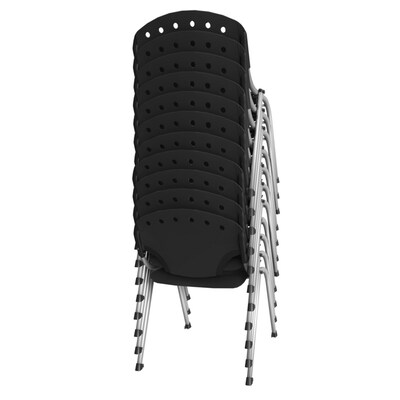 Regency Rico Plastic Classroom Training Stacking Chair, Black, 11/Pack (305-BK-11PK)
