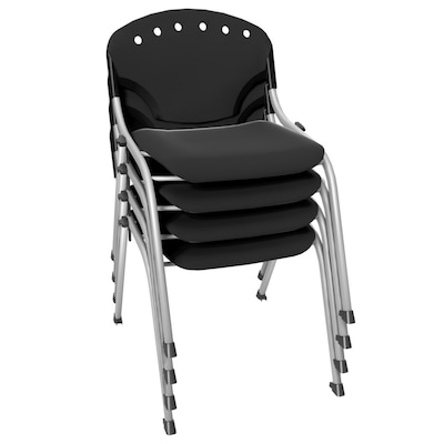 Regency Rico Plastic Classroom Training Stacking Chair, Black, 4/Pack (305-BK-4PK)
