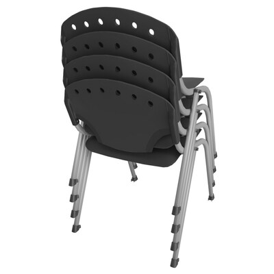 Regency Rico Plastic Classroom Training Stacking Chair, Black, 4/Pack (305-BK-4PK)