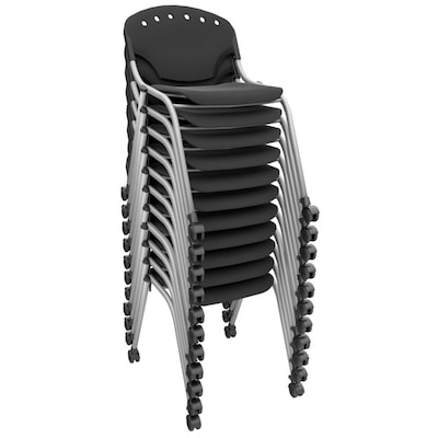 Regency Rico Plastic Classroom Training Stacking Chair, Black, 11/Pack (K305-BK-11PK)