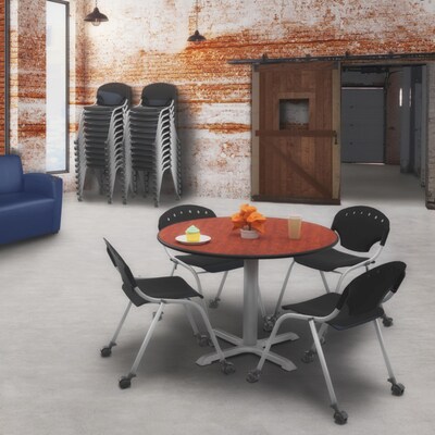Regency Rico Plastic Classroom Training Stacking Chair, Black, 4/Pack (K305-BK-4PK)