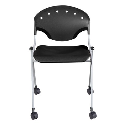 Regency Rico Plastic Classroom Training Stacking Chair, Black, 4/Pack (K305-BK-4PK)