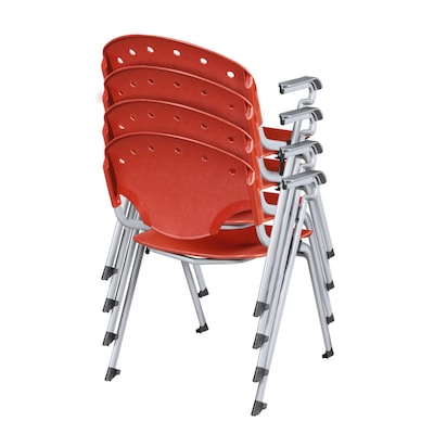 Regency Rico Plastic Classroom Training Stacking Chair, Red, 4/Pack (306-RD-4PK)