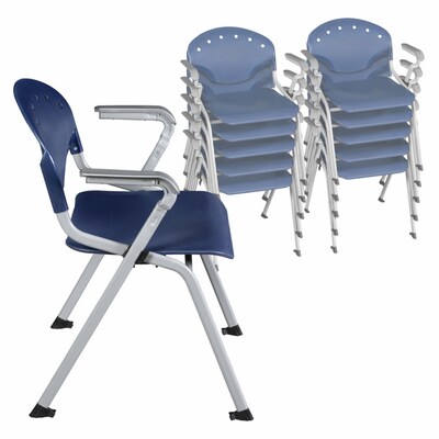 Regency Rico Plastic Classroom Training Stacking Chair, Navy Blue, 11/Pack (306-NV-11PK)