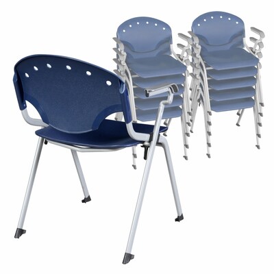 Regency Rico Plastic Classroom Training Stacking Chair, Navy Blue, 11/Pack (306-NV-11PK)