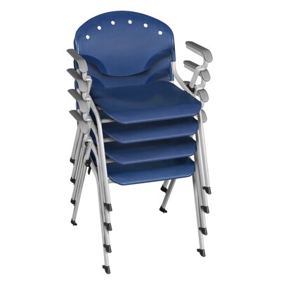 Regency Rico Plastic Classroom Training Stacking Chair, Navy Blue, 4/Pack (306-NV-4PK)