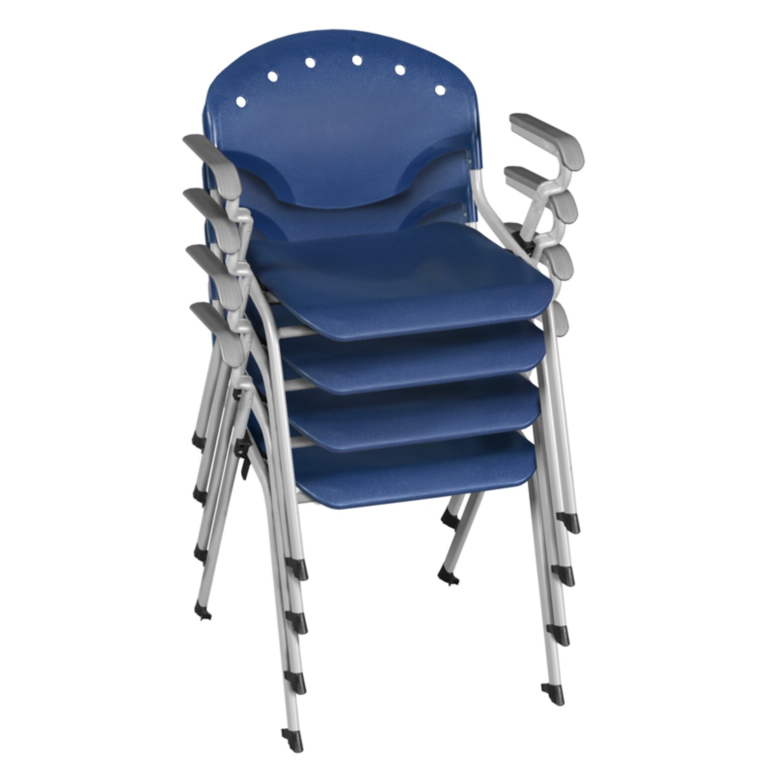 Regency Rico Plastic Classroom Training Stacking Chair, Navy Blue, 4/Pack (306-NV-4PK)