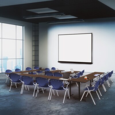 Regency Rico Plastic Classroom Training Stacking Chair, Navy Blue, 4/Pack (306-NV-4PK)