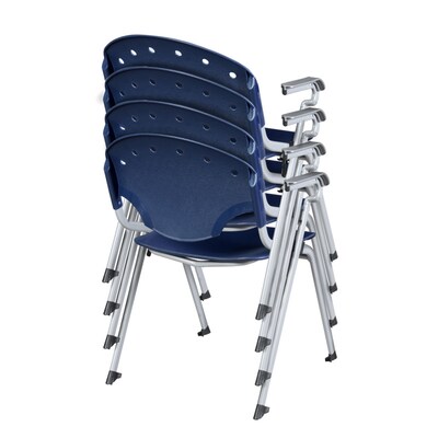 Regency Rico Plastic Classroom Training Stacking Chair, Navy Blue, 4/Pack (306-NV-4PK)