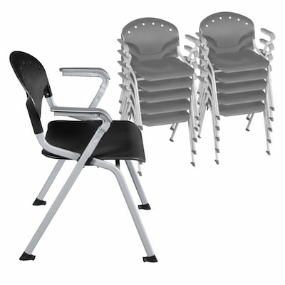 Regency Rico Plastic Classroom Training Stacking Chair, Black, 11/Pack (306-BK-11PK)