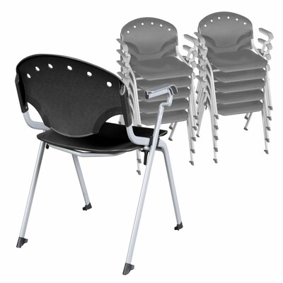 Regency Rico Plastic Classroom Training Stacking Chair, Black, 11/Pack (306-BK-11PK)
