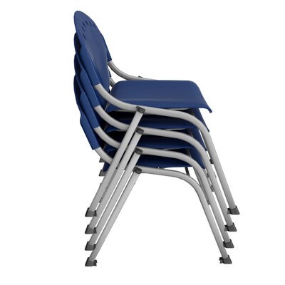 Regency Rico Plastic Classroom Training Stacking Chair, Navy Blue, 4/Pack (305-NV-4PK)