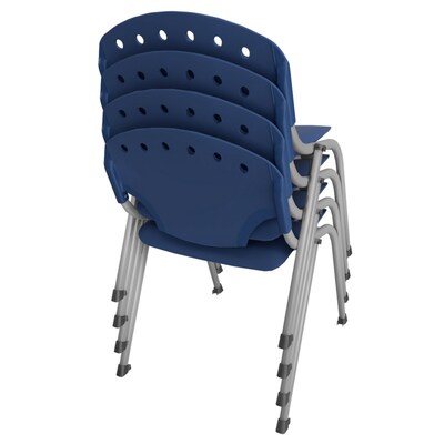 Regency Rico Plastic Classroom Training Stacking Chair, Navy Blue, 4/Pack (305-NV-4PK)