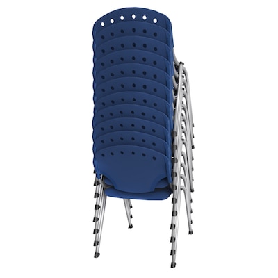 Regency Rico Plastic Classroom Training Stacking Chair, Navy Blue, 11/Pack (305-NV-11PK)