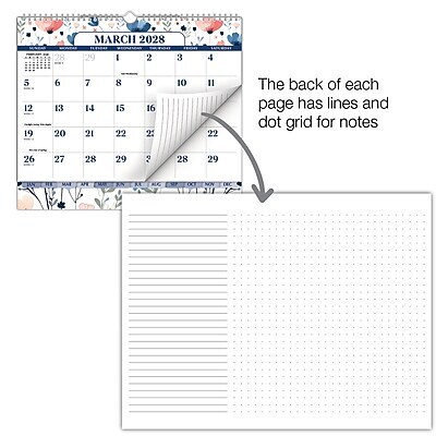 2027 Excello Brands 8.5" x 3.75" Monthly Desk or Wall Calendar, Colorful Botanicals (DKWC-CY27-8511-30)