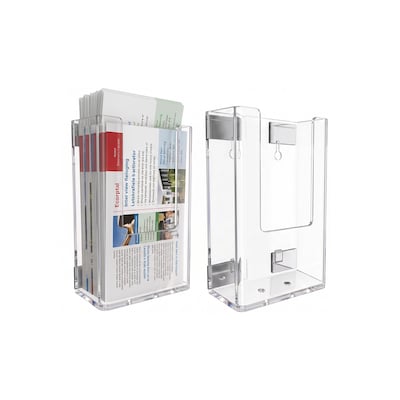 Azar Brochure Holder, Top Loading, Clear Plastic, 2/Pack (252112-M-2PK)