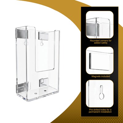 Azar Brochure Holder, Top Loading, Clear Plastic, 2/Pack (252112-M-2PK)