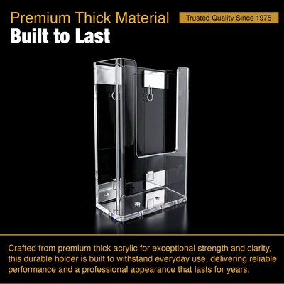 Azar Brochure Holder, Top Loading, Clear Plastic, 2/Pack (252112-M-2PK)