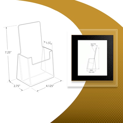 Azar Brochure Holder, Desktop/Countertop, Top Loading, White Plastic, 2/Pack (252012-WHT-2PK)