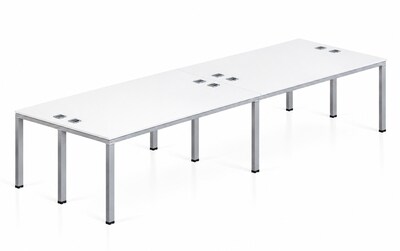 Boss Office Products Simple System 66W Desk, White, 4/Set (SGSD015-202-WT)