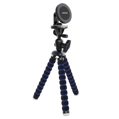 Arkon Mounts Magnetic MagSafe-Compatible Phone Holder with 11-In. Flexible Tripod, Blue/Black (MGSTRIXL)