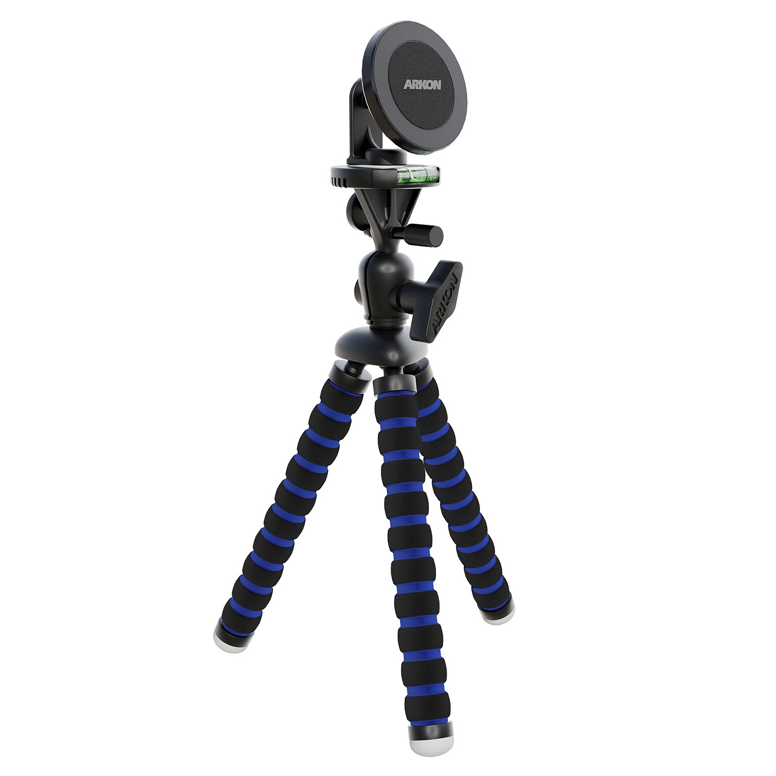 Arkon Mounts Magnetic MagSafe-Compatible Phone Holder with 11-In. Flexible Tripod, Blue/Black (MGSTRIXL)