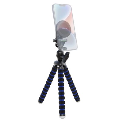 Arkon Mounts Magnetic MagSafe-Compatible Phone Holder with 11-In. Flexible Tripod, Blue/Black (MGSTRIXL)