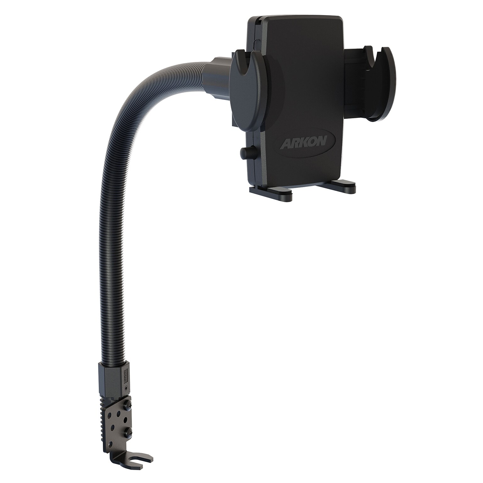 Arkon Mounts eat Rail or Floor Mount with Mega Grip Phone Holder for Cars and Trucks, Black (SM488L22)