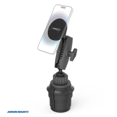 Arkon Mounts Magnetic MagSafe-Compatible Phone Holder with Car Cup Mount, Black (MGSRM23)