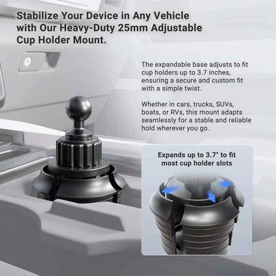 Arkon Mounts Magnetic MagSafe-Compatible Phone Holder with Car Cup Mount, Black (MGSRM23)