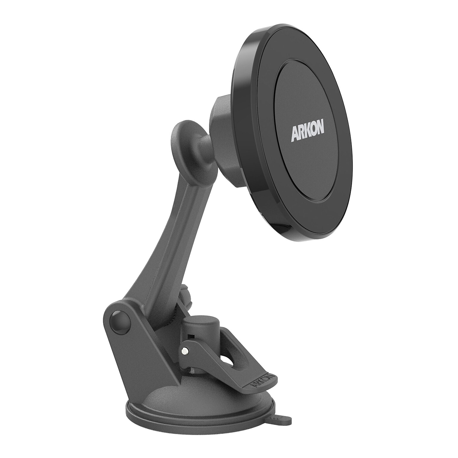 Arkon Mounts Magnetic MagSafe-Compatible Phone Holder with Sticky Suction Mount, Black (MGS179)