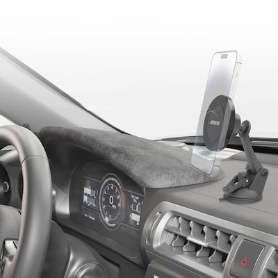 Arkon Mounts Magnetic MagSafe-Compatible Phone Holder with Sticky Suction Mount, Black (MGS179)