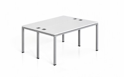 Boss Office Products Simple System 66W Desk, White, 2/Set (SGSD013-202-WT)