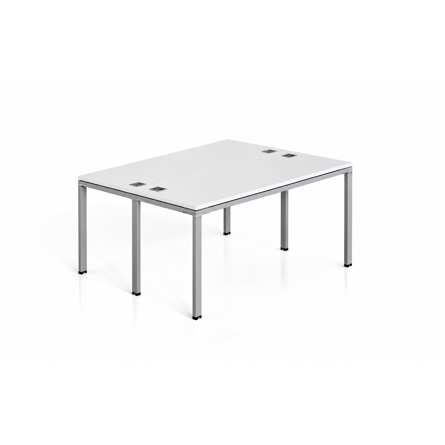Boss Office Products Simple System 66W Desk, White, 2/Set (SGSD013-202-WT)