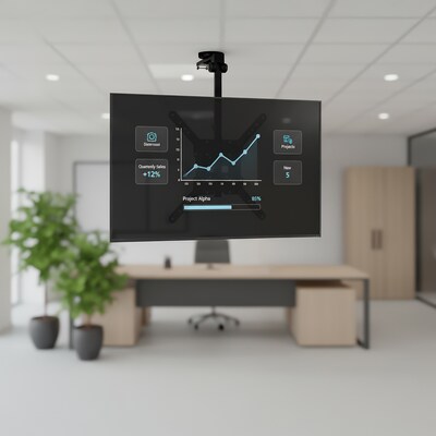Mount-It! Flip-Down Ceiling TV Mount for 23 to 55 TVs, Holds Up to 44 lbs., Black (MI-4225XL)