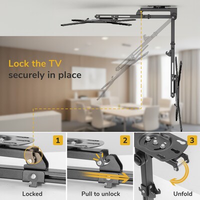 Mount-It! Flip-Down Ceiling TV Mount for 23" to 55" TVs, Holds Up to 44 lbs., Black (MI-4225XL)