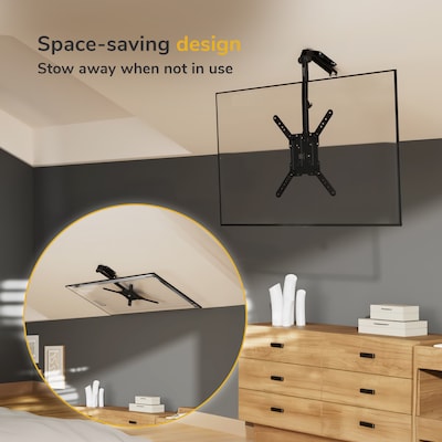 Mount-It! Flip-Down Ceiling TV Mount for 23" to 55" TVs, Holds Up to 44 lbs., Black (MI-4225XL)