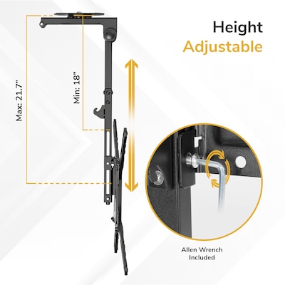 Mount-It! Flip-Down Ceiling TV Mount for 23" to 55" TVs, Holds Up to 44 lbs., Black (MI-4225XL)