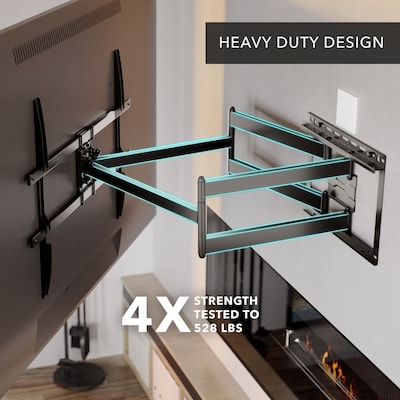 Mount-It! Full-Motion TV Wall Mount with Extra-Long Extension for 43" to 100" TVs, Holds Up to 132 lbs., Black (MI-401)