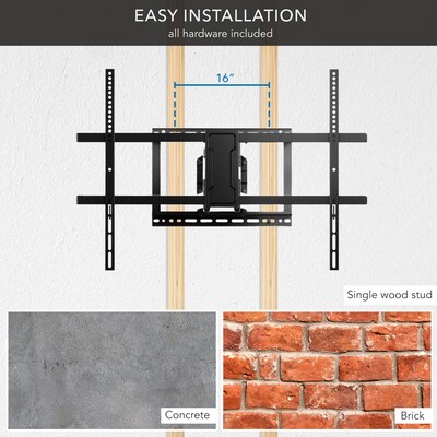 Mount-It! Full-Motion TV Wall Mount with Extra-Long Extension for 43" to 100" TVs, Holds Up to 132 lbs., Black (MI-401)