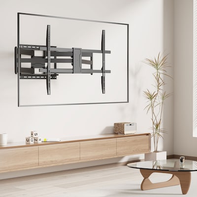 Mount-It! Full-Motion TV Wall Mount with Extra-Long Extension for 43" to 100" TVs, Holds Up to 132 lbs., Black (MI-401)