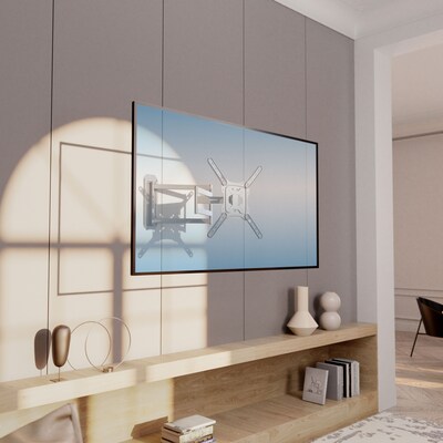 Mount-It! Full-Motion TV Wall Mount with Extra-Long Extension for 23 to 65 TVs, Holds Up to 77 lbs., Black (MI-402)