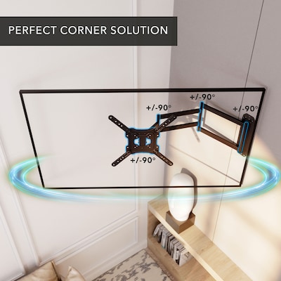 Mount-It! Full-Motion TV Wall Mount with Extra-Long Extension for 23" to 65" TVs, Holds Up to 77 lbs., Black (MI-402)